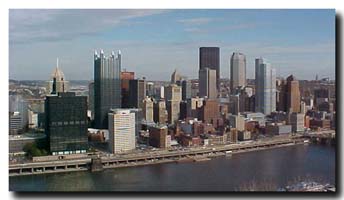 View of the heart of Pittsburgh, Pennsylvania.